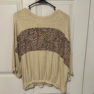 Leopard Print Beige Women's Top